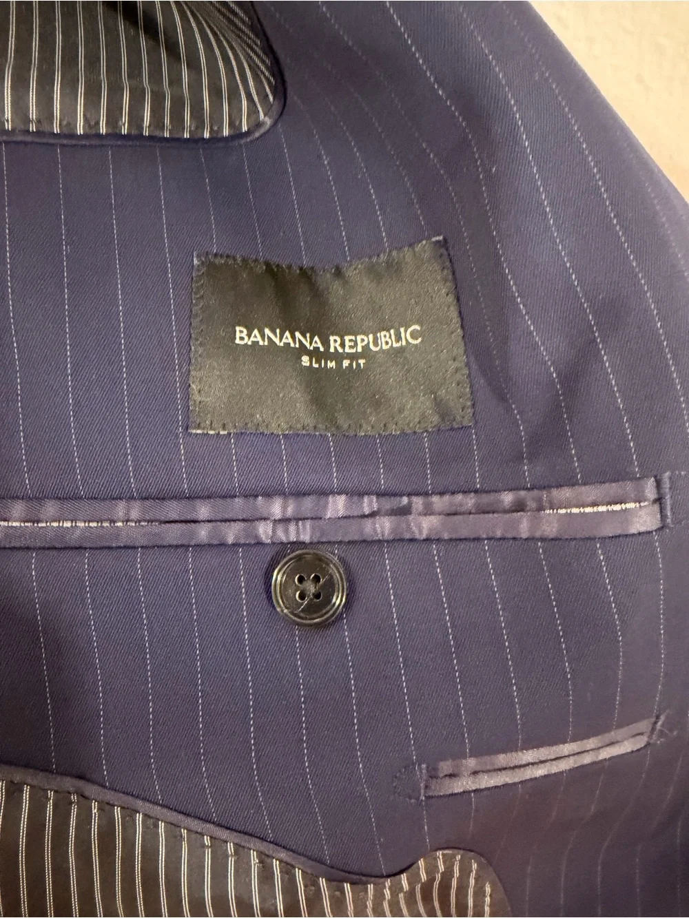 Banana Republic Navy Pinstripe Dress Pants